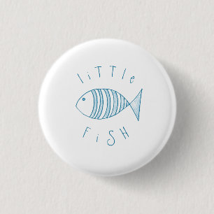 Nautische Blaue Streifen Klein Fisch Button