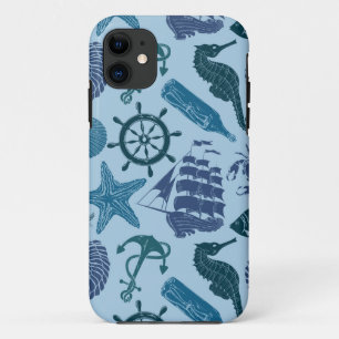 Nautische Blautöne Muster Case-Mate iPhone Hülle