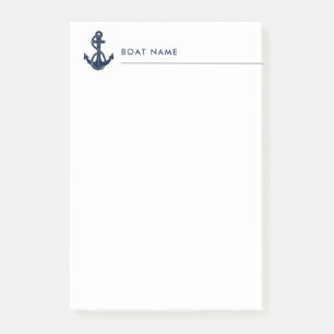 Nautische Bootname Ankerbootbenutzerdefiniert Post-it Klebezettel