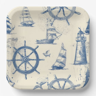 Nautische Brise Paper Bowl Pappteller