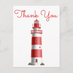 Nautische Dankeschön-Leuchtturm-Hochzeit Strand So Postkarte
