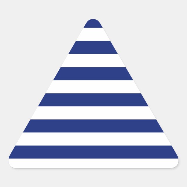 Nautische Dekoration der Navy Stripes Dreieckiger Aufkleber (Vorderseite)