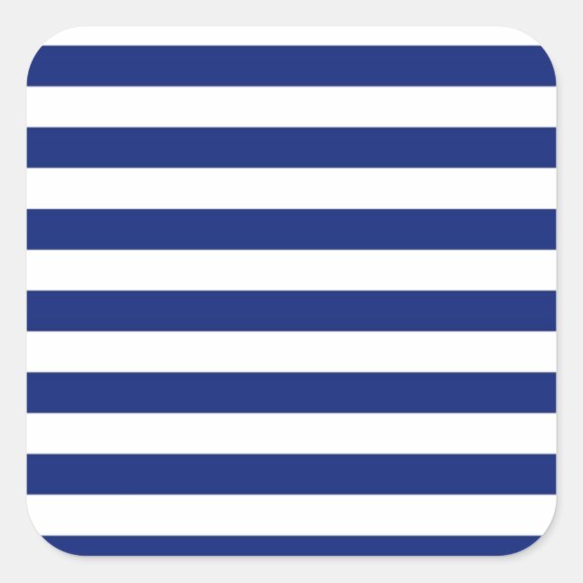 Nautische Dekoration der Navy Stripes Quadratischer Aufkleber (Vorderseite)
