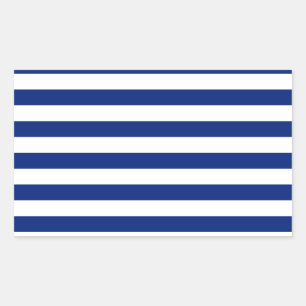 Nautische Dekoration der Navy Stripes Rechteckiger Aufkleber