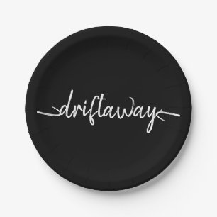 nautische DRIFT AWAY-Schrift Pappteller
