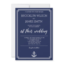 Nautische Einladungen mit weißem Rahmen