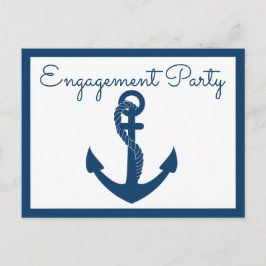 Nautische Engagement Party Navy Blue Anchor Hochze Einladungspostkarte
