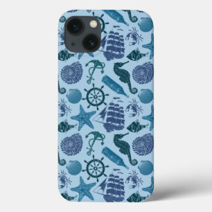 Nautische Farbtöne des Blauen Musters Case-Mate iPhone Hülle