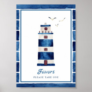 Nautische Favoriten für das blaue Leuchtturm der W Poster