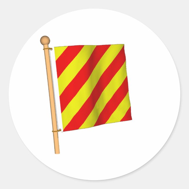 Nautische Flagge "Y" Runder Aufkleber (Vorderseite)