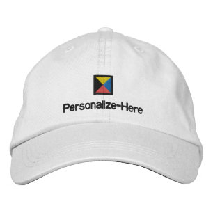 Nautische Flagge "Z" Personalisiert Boaterhut Embr Bestickte Kappe
