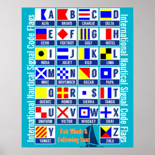 Nautische Flaggen Alphabet Poster