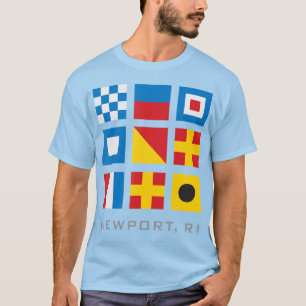 Nautische Flaggen der Insel Newport Ri Rhode T-Shirt