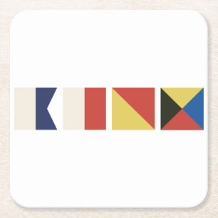 Nautische Flaggen Rechteckiger Pappuntersetzer