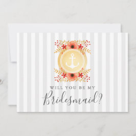 Nautische Flora wird meine Bridesmaid-Karte sein