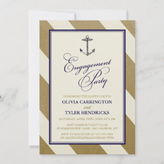 Nautische Flotte und Gold-Engagement-Partei Einladung