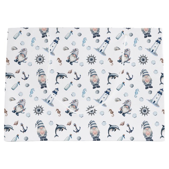 Nautische Gnome! Große Geschenktüte (Vorderseite)