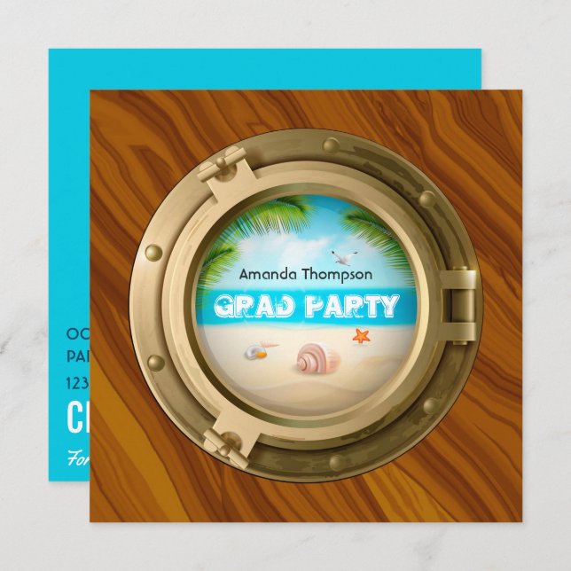 Nautische Graduierungspartei Einladung (Vorne/Hinten)
