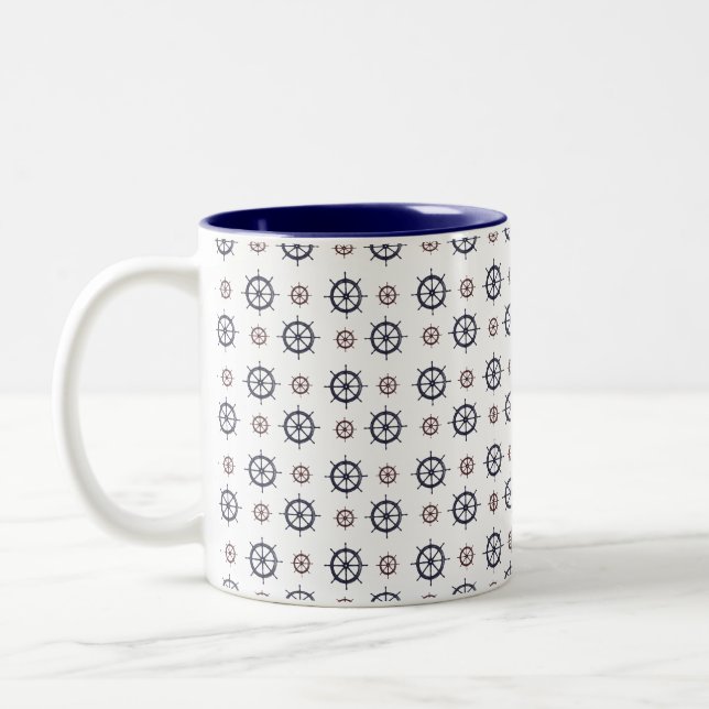 Nautische Helme Zweifarbige Tasse (Links)