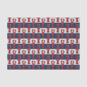 Nautische Hindernisse auf Navy Blue und Gray Strip Seidenpapier