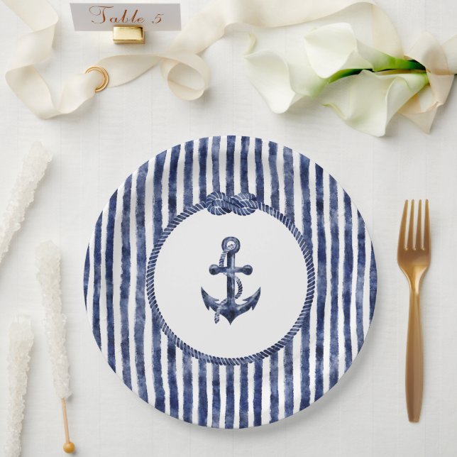 Nautische Hochzeit an der Küste Pappteller (Hochzeit)