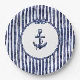 Nautische Hochzeit an der Küste Pappteller