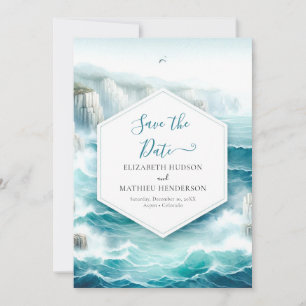Nautische Hochzeit in der modernen Natur Save The Date