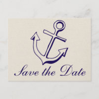 Nautische Hochzeit Marineblauer Anker Beige Verlob