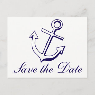 Nautische Hochzeit Marineblauer Schiffanleger Verl Postkarte