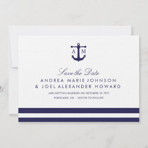 Nautische Hochzeit rettet das Datum Save The Date
