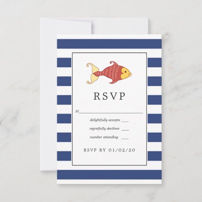 Nautische Hochzeit RSVP Karte (Vorderseite)