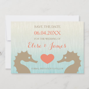 Nautische Hochzeiten in Seepferd Liebe speichern d Save The Date
