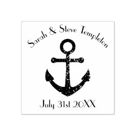 Nautische Hochzeitsankerbricht und Groom-Briefmark Gummistempel