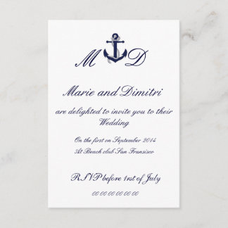 Nautische Hochzeitseinladung Einladung