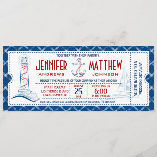 Nautische Hochzeitseinladung Ticket Einladung