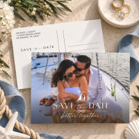 Nautische Hochzeitsfoto-Save-the-Date-Ankündigung