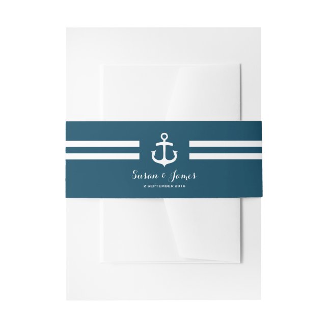 Nautische Hochzeitskapelle Einladungsbanderole (Vorderseite Beispiel)