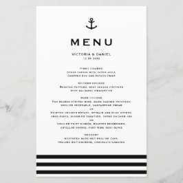 Nautische Hochzeitskarte für moderne Black Anchor