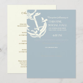 Nautische Hochzeitsunterkünfte in Gold Anchor Einladung