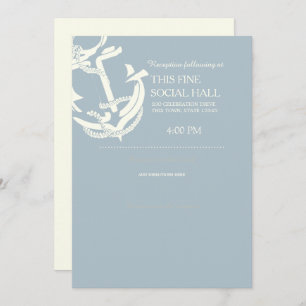 Nautische Hochzeitsunterkünfte in Gold Anchor Einladung