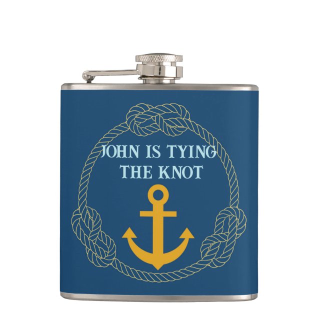 Nautische Junggesellenparty Flachmann (Vorderseite)