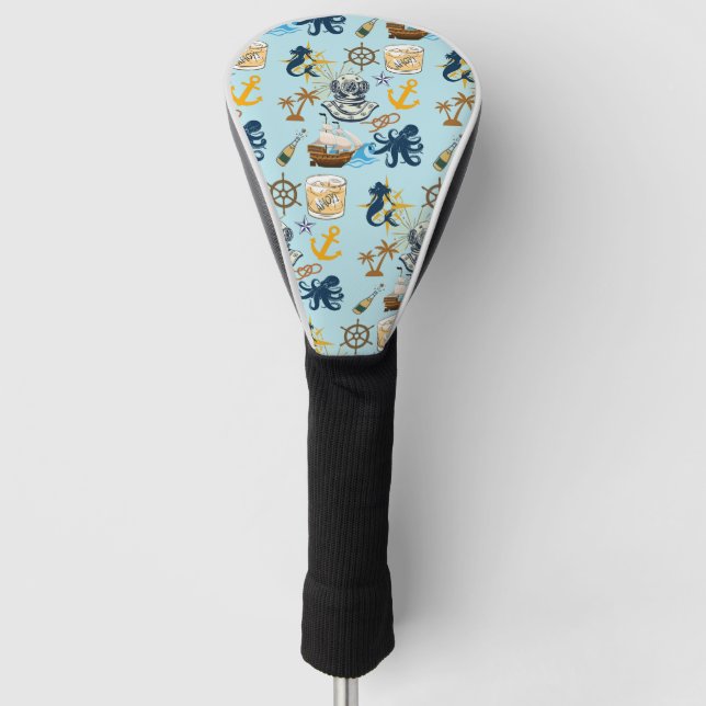 Nautische Junggesellenparty Golf Headcover (Vorderseite)