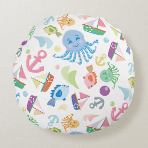 Nautische Kinder Rundes Kissen