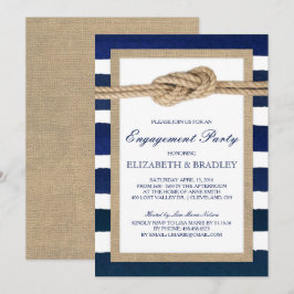 Nautische Knot Navy Stripes Bridal Engagement Part Einladung