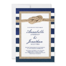 Nautische Knoten Burlap & Watercolor Navy Strips