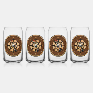 Nautische Kompass-Design Dosenglas