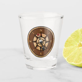 Nautische Kompass-Design Schnapsglas
