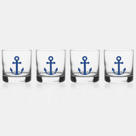 Nautische Konstruktion aus blauem Anker Whiskyglas