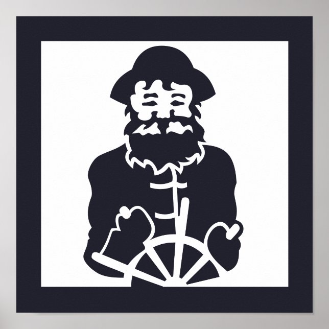 Nautische KOPTAIN auf See | Poster (Vorne)