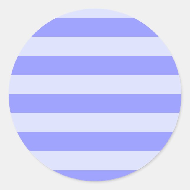Nautische Kornblumen Blau und Pastellblau Streifen Runder Aufkleber (Vorderseite)